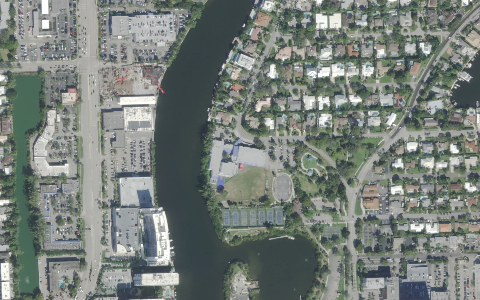 Bayview Elementary School's campus on Middle River Drive in Fort Lauderdale, seen from the air