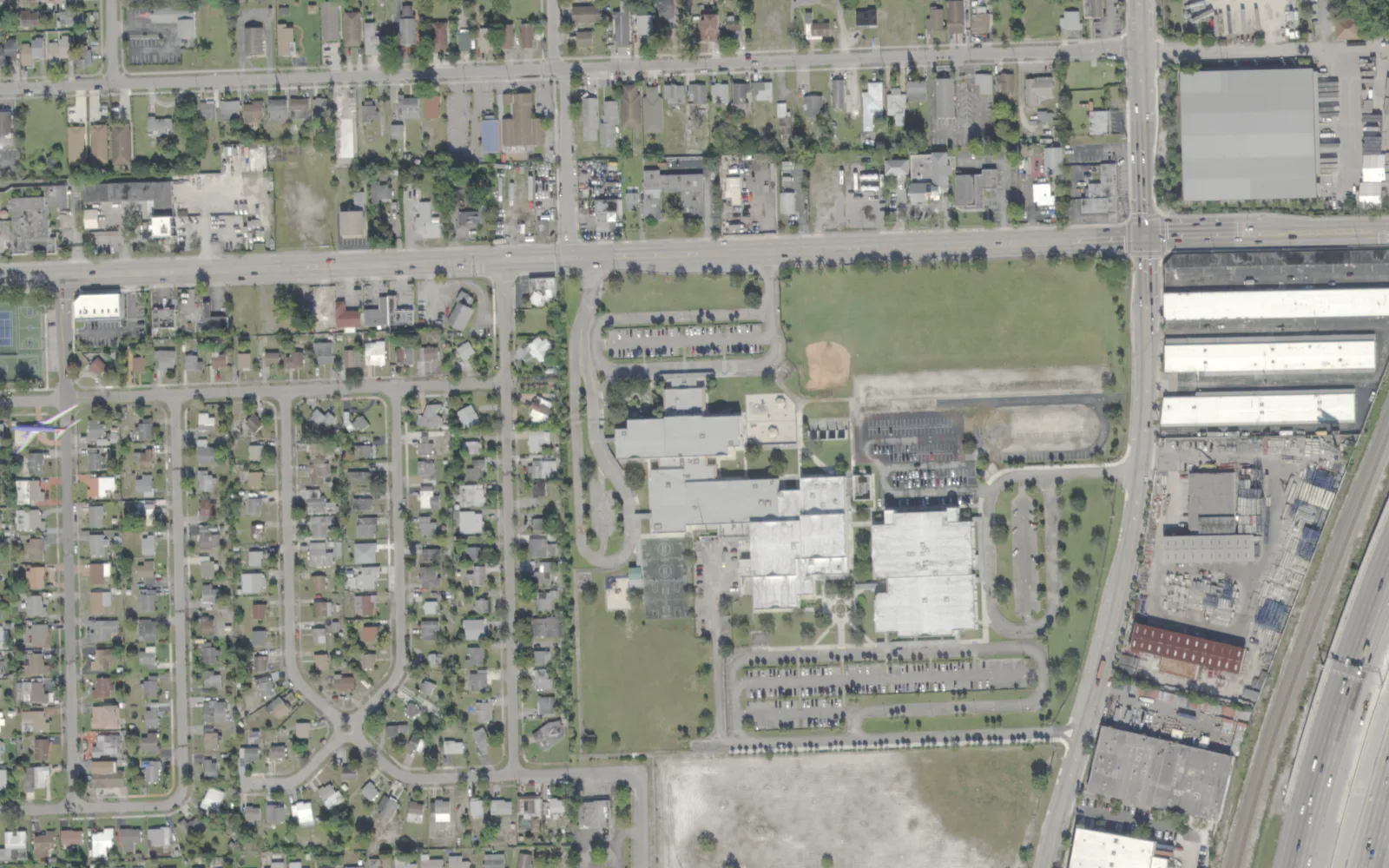 Rock Island Elementary School's campus on NW 19th Street in Fort Lauderdale, seen from the air
