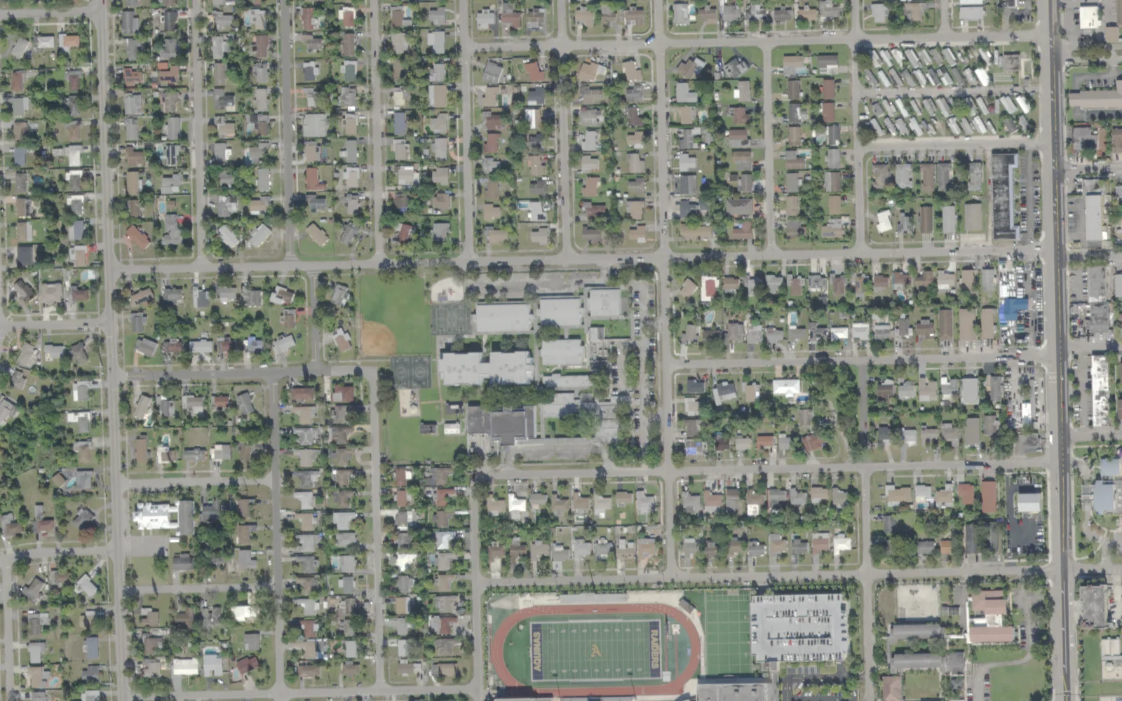 Westwood Heights Elementary School's campus on SW Ninth Street in Fort Lauderdale, seen from the air
