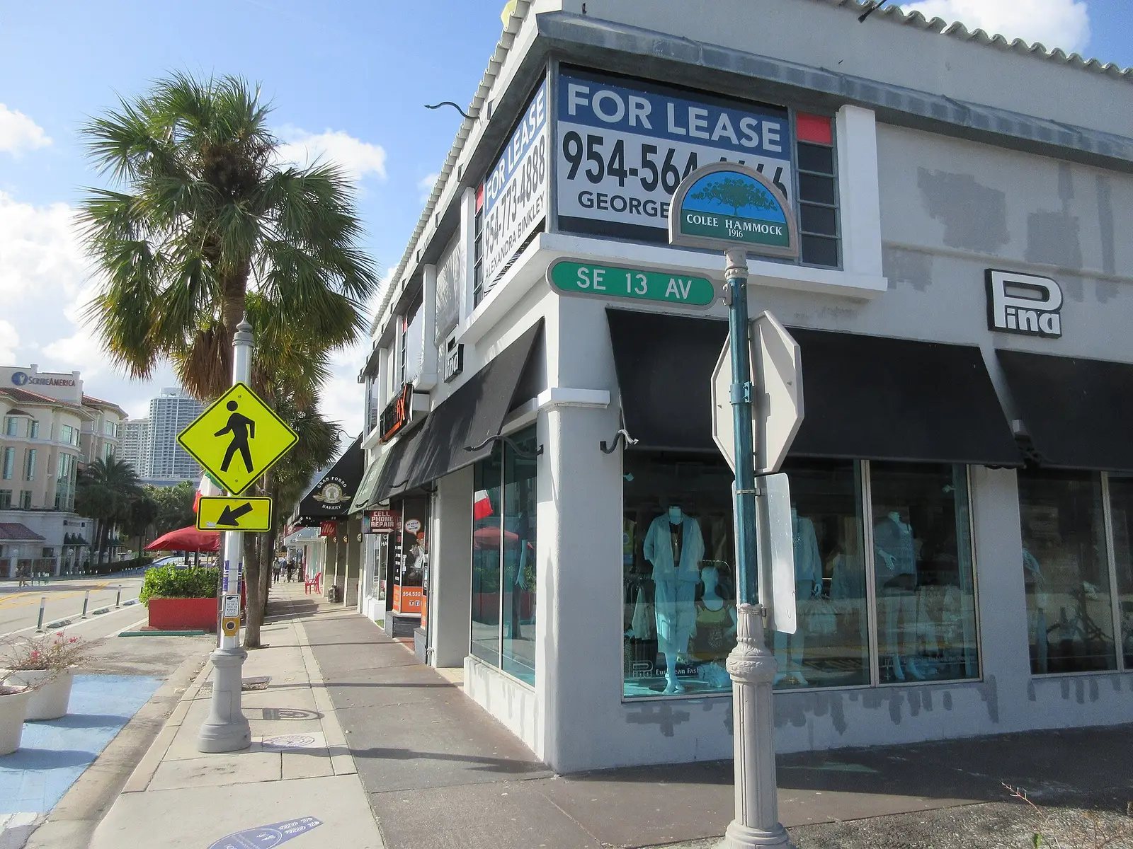 Shops and restaurants along Las Olas Boulevard in Fort Lauderdale.